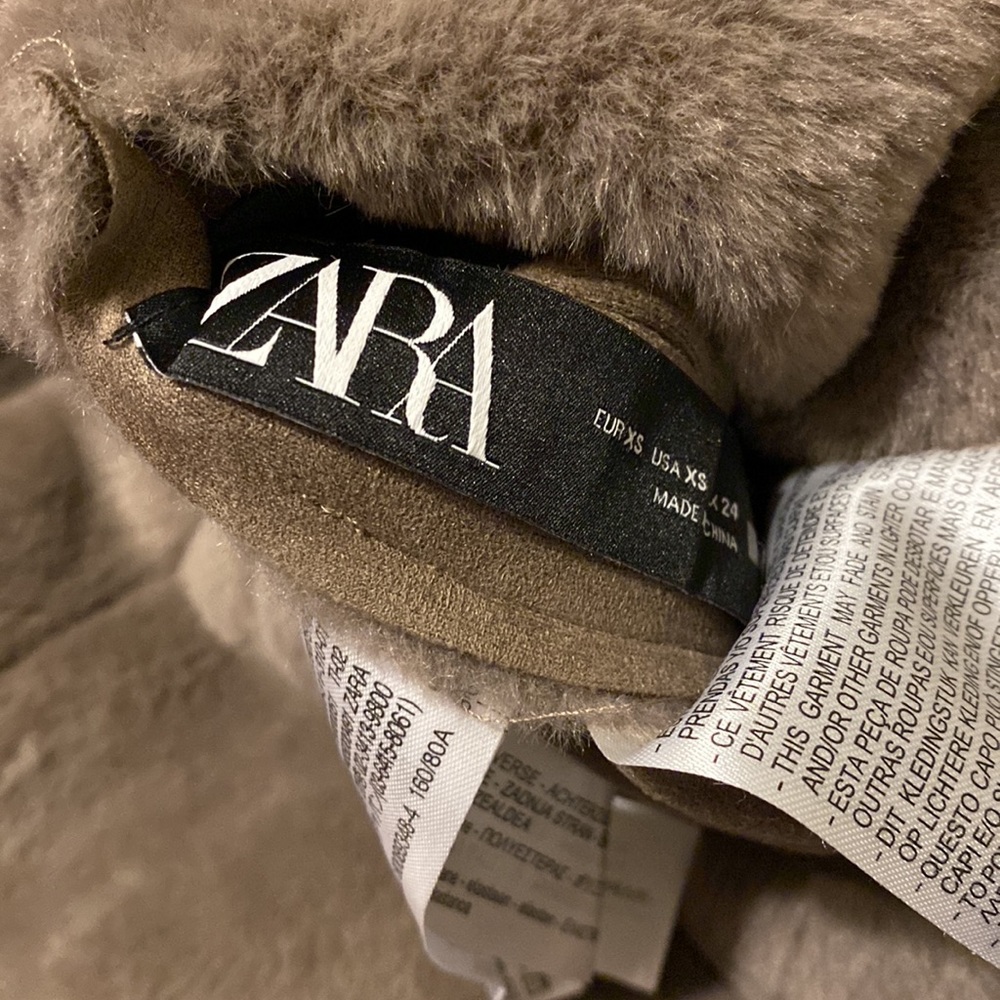 Zara Reversible Faux Fur/Suede Coat - Picture 8 of 10